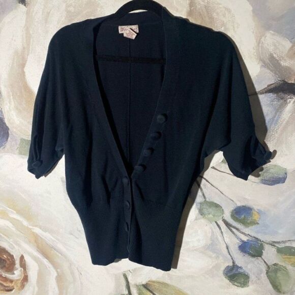 Slimmer J.J. Basic Lightweight short sleeve sweater size large black col… - Picture 1 of 8
